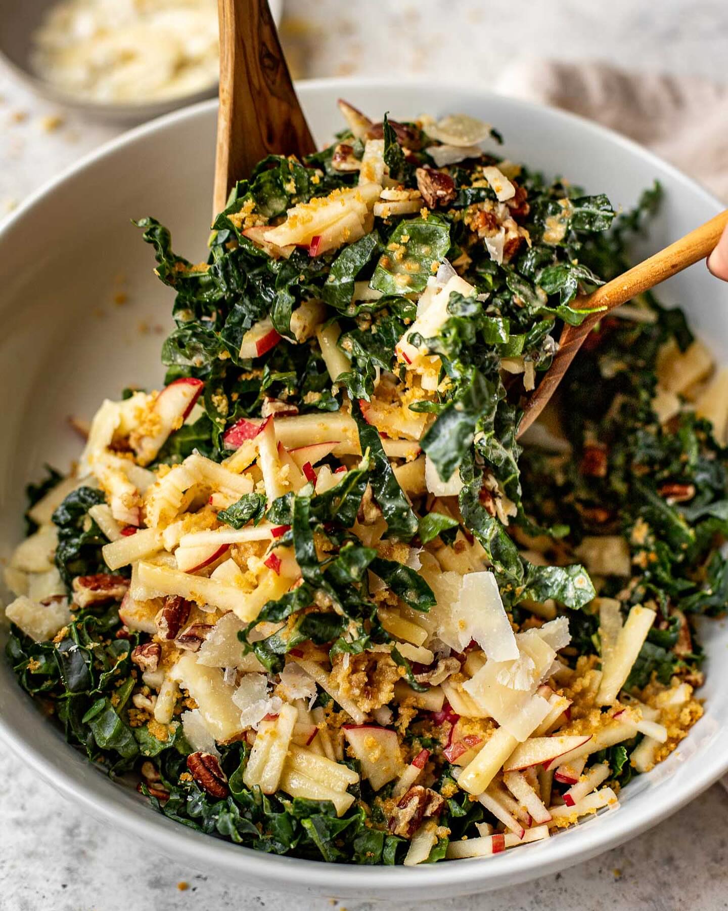 Kale Salad with Apple and Lemon Tahini Dressing
