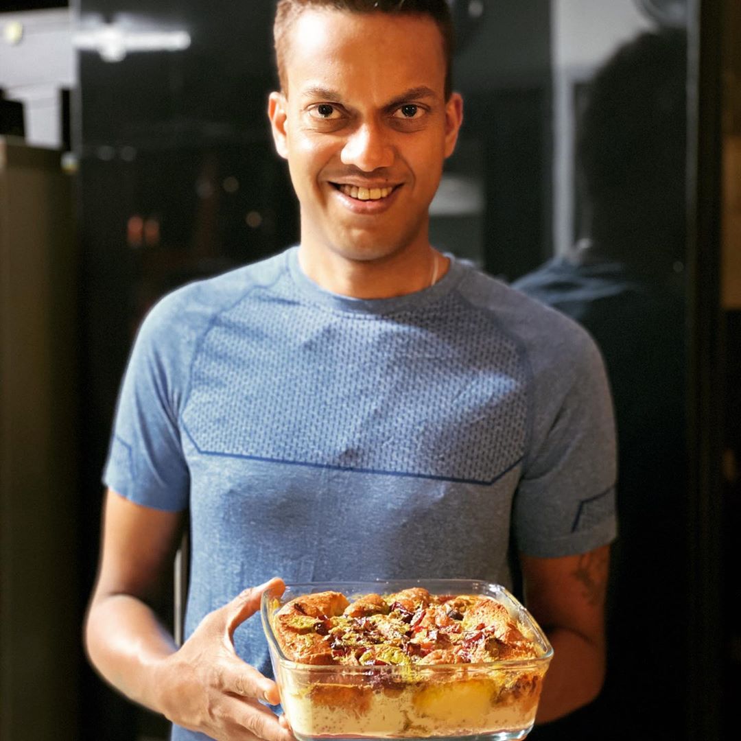 Healthy Pistachio Bread and Butter Pudding