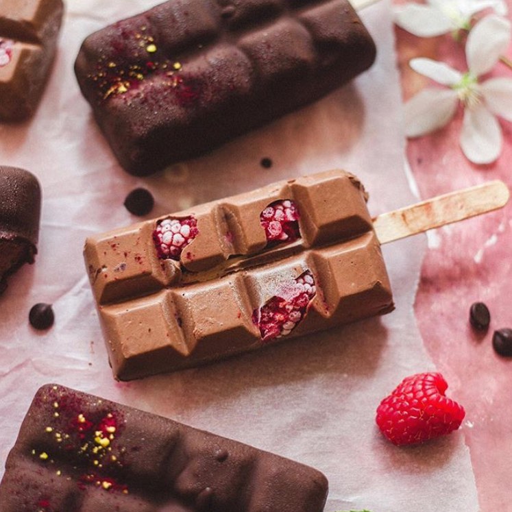Raspberry and Chocolate Ice Pops