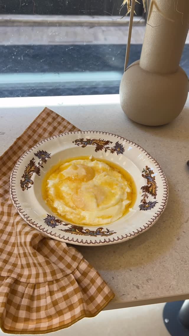 Poached Eggs with Yogurt and Honeyed Cheese