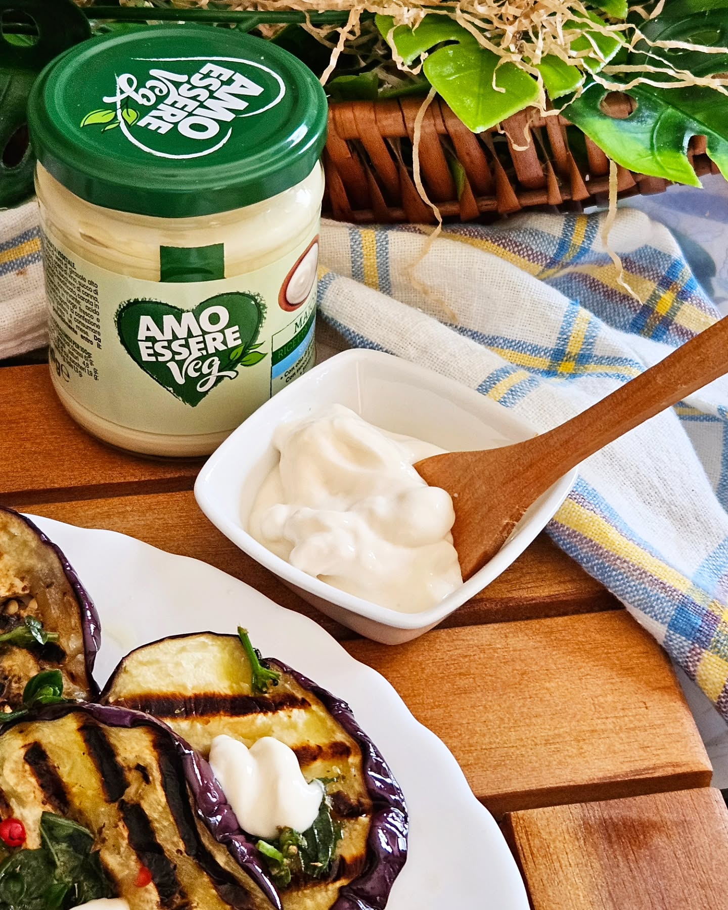 Grilled Eggplants with Mint and Vegan Mayonnaise