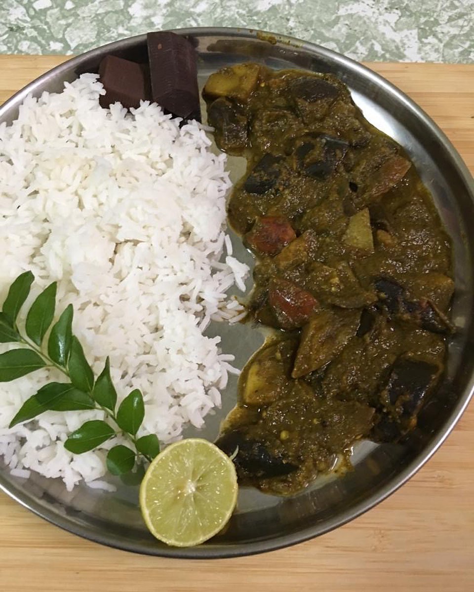 Nutritious Spinach Eggplant Tomato Potato Dish
