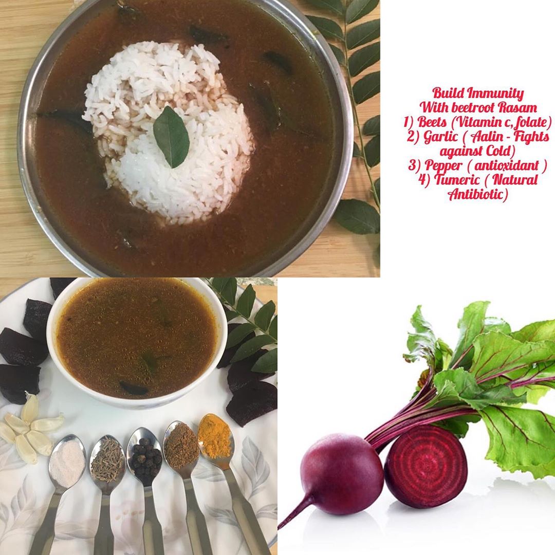 Beetroot Rasam Soup with Garlic and Spices