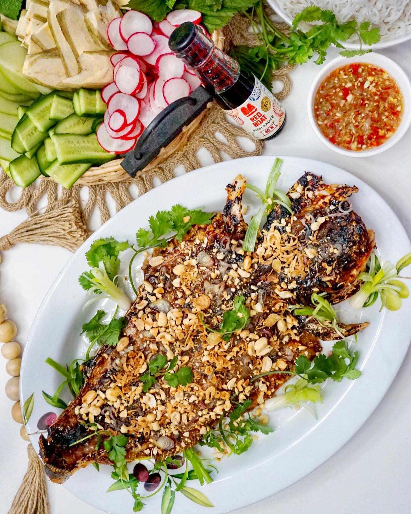 Vietnamese Baked Catfish Spring Rolls