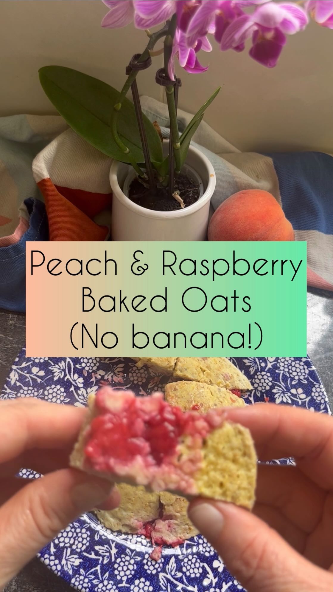 No-Banana Baked Oats with Peach