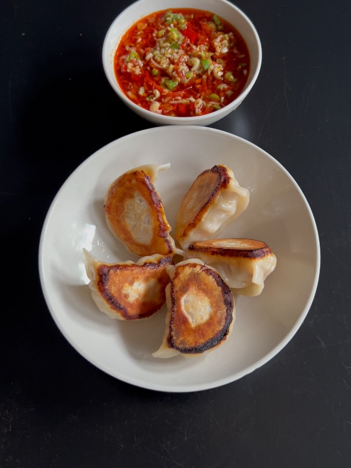 Crispy Pork Dumplings with Spicy Salsa