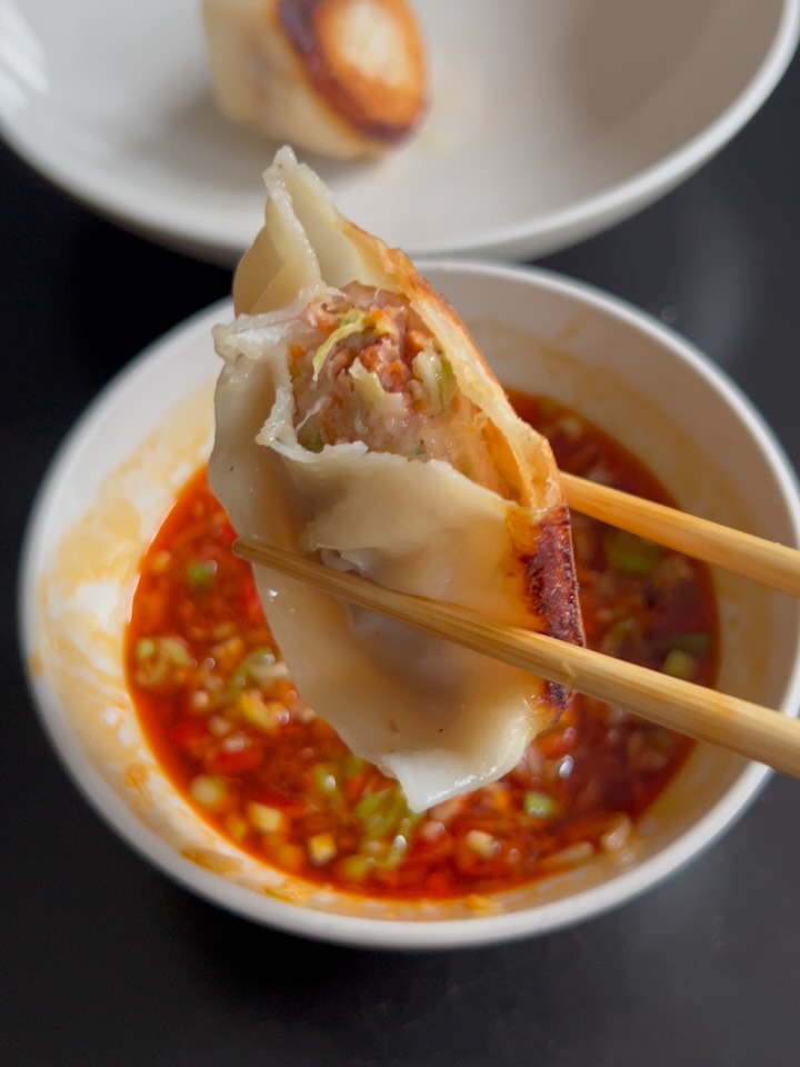 Crispy Pork Dumplings with Spicy Salsa