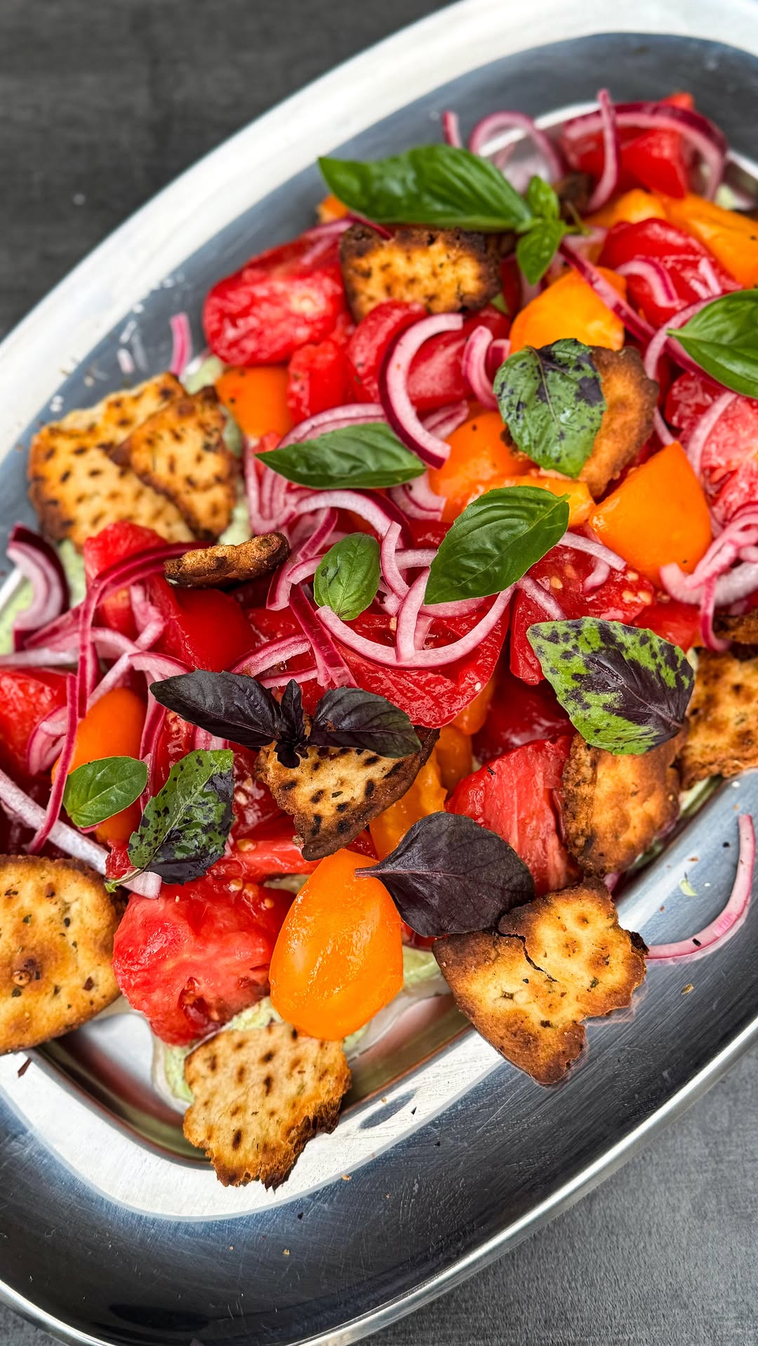 Tomato Salad with Za'atar Bread and Tahini Yogurt