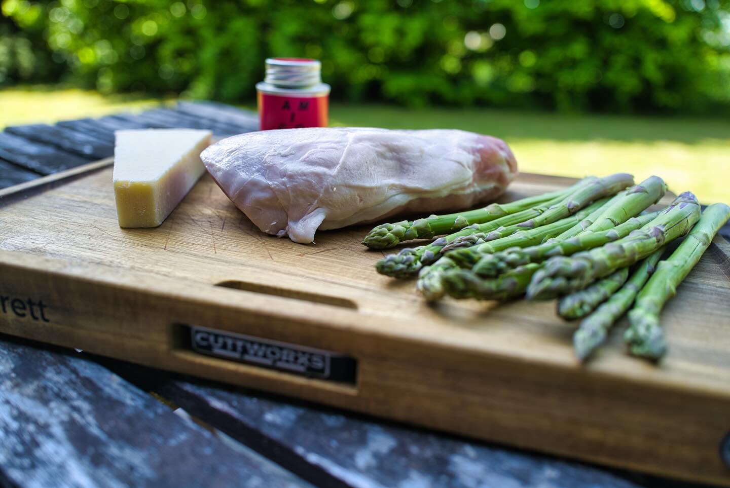 Grilled Asparagus-Stuffed Pork Tenderloin with Pasta