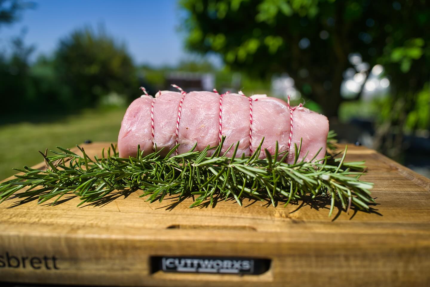Grilled Asparagus-Stuffed Pork Tenderloin with Pasta