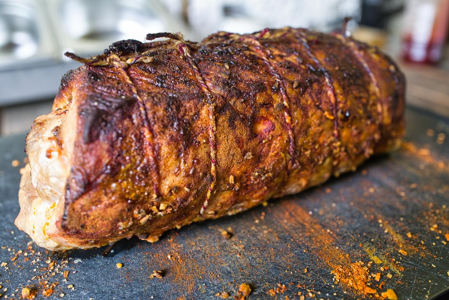 Grilled Asparagus-Stuffed Pork Tenderloin with Pasta