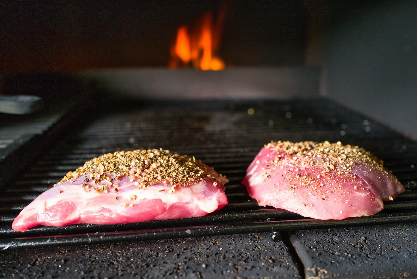 Grilled Pork Steak with Cabbage Stir-Fry