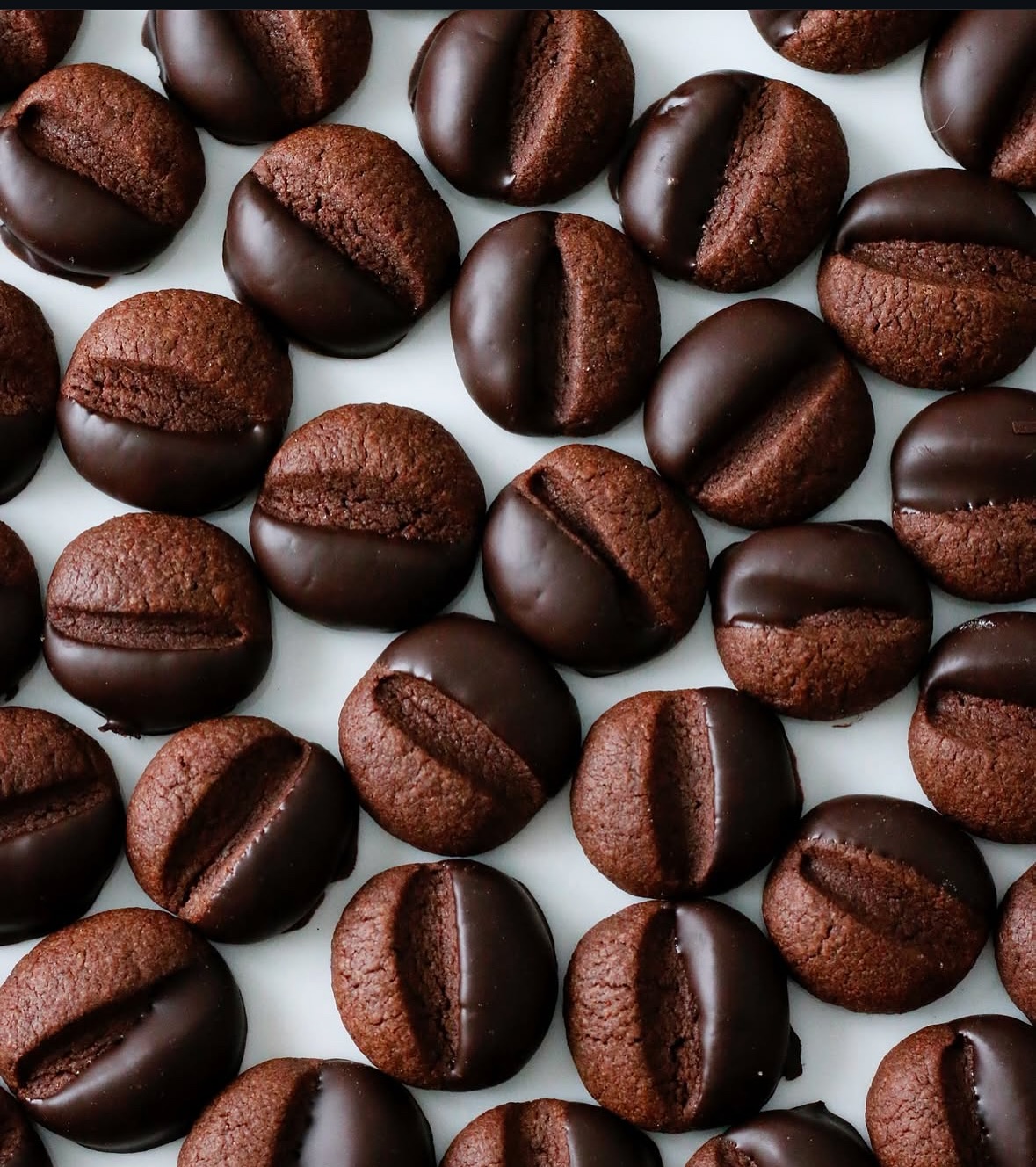 Coffee Cookies with Chocolate Glaze
