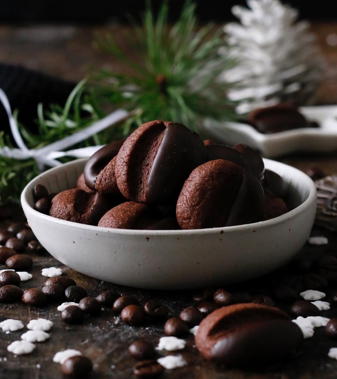 Coffee Cookies with Chocolate Glaze