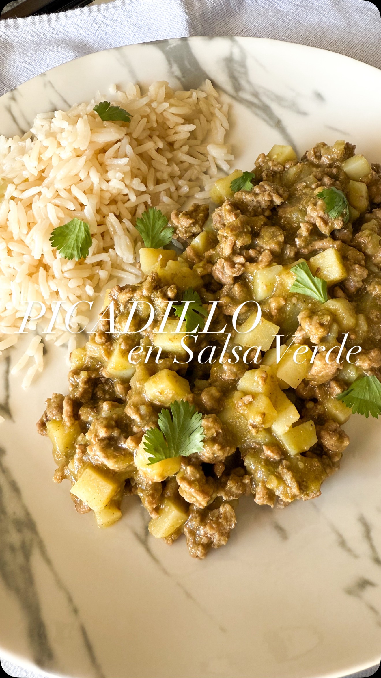 Picadillo with Green Salsa