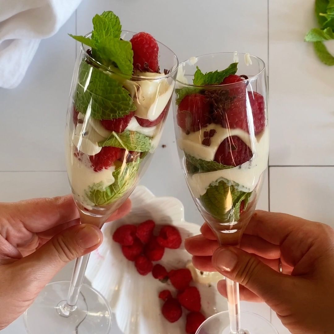 Raspberry Mint Beauty Cream Flutes