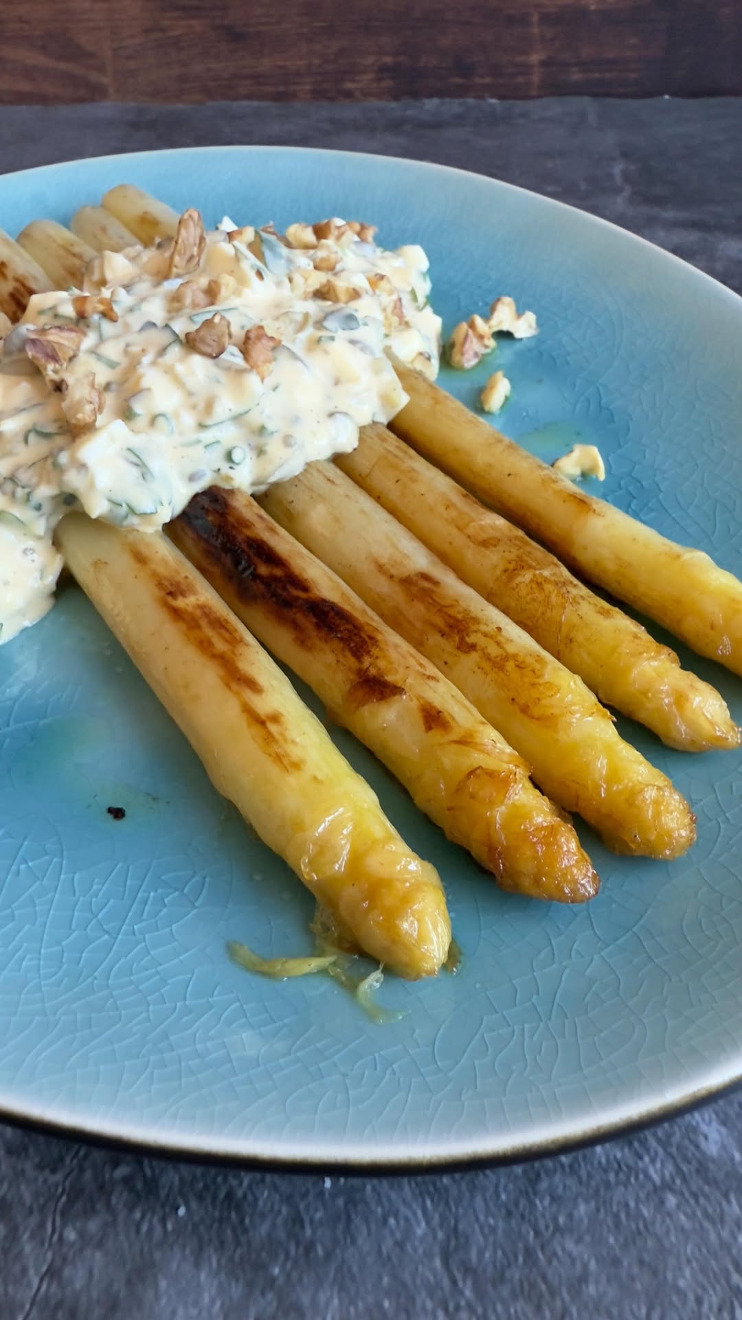 Pan-Fried Asparagus with Gribiche Sauce
