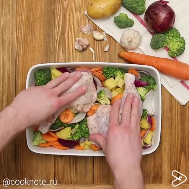 Baked Chicken Legs with Vegetables