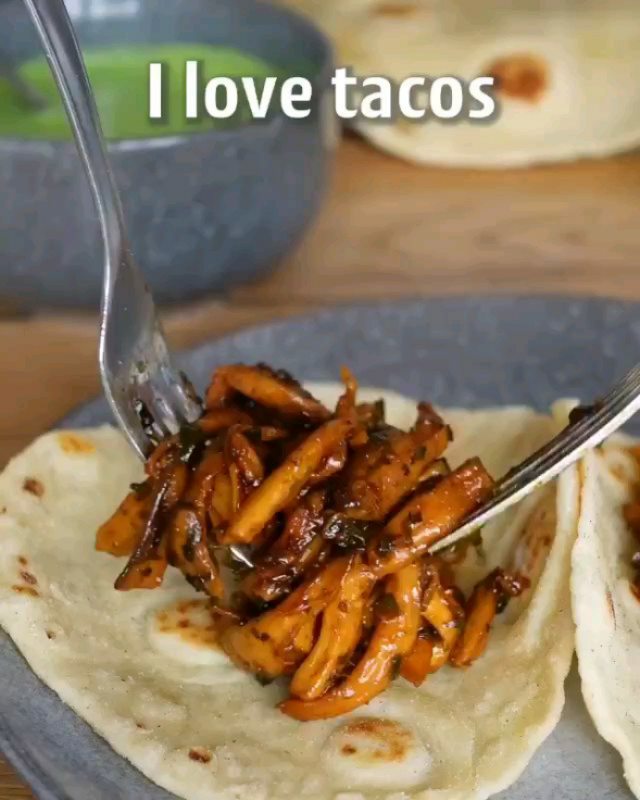Vegan Mushroom Tacos with Salsa Verde