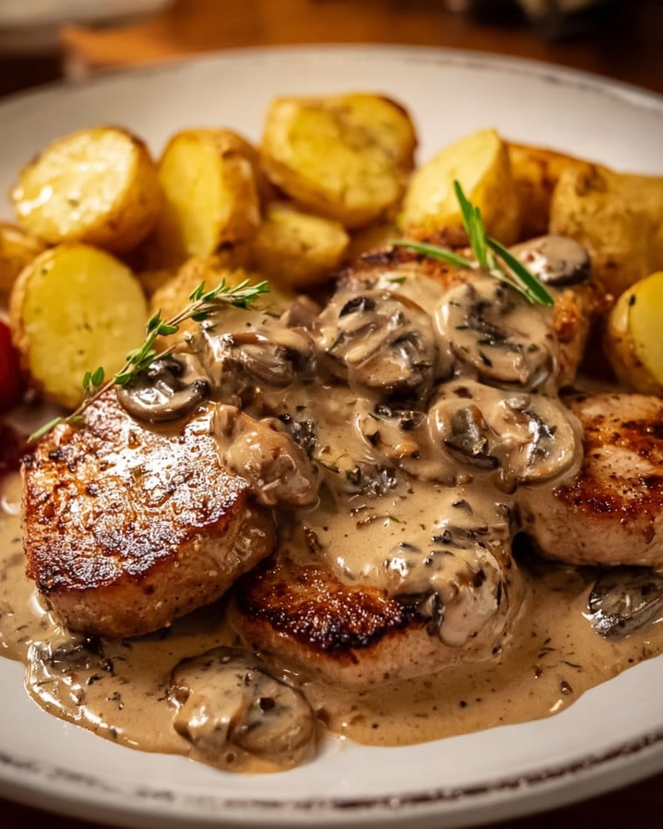 Pork Tenderloin in Creamy Mushroom Sauce