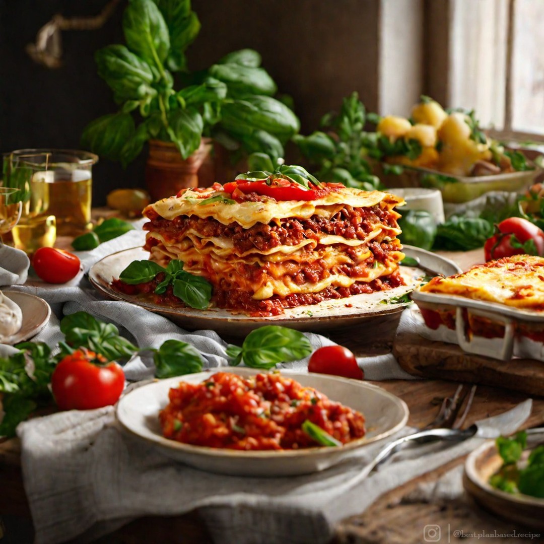 Vegan Lasagna with Spinach and Mushrooms