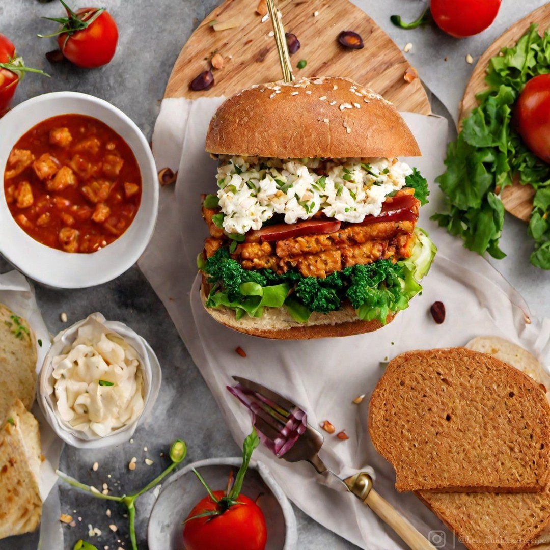 Vegan Bbq Tempeh Sandwich