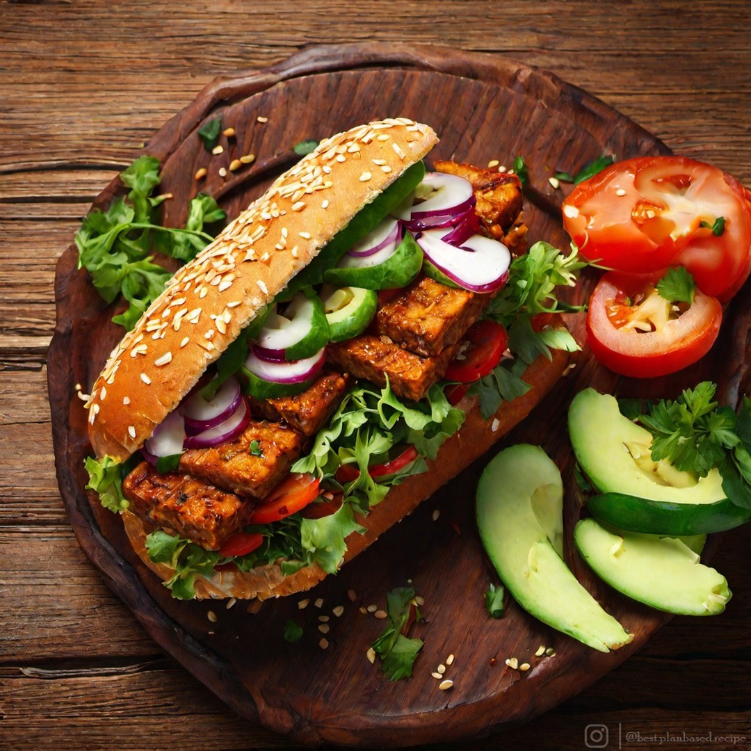 Vegan Bbq Tempeh Sandwich