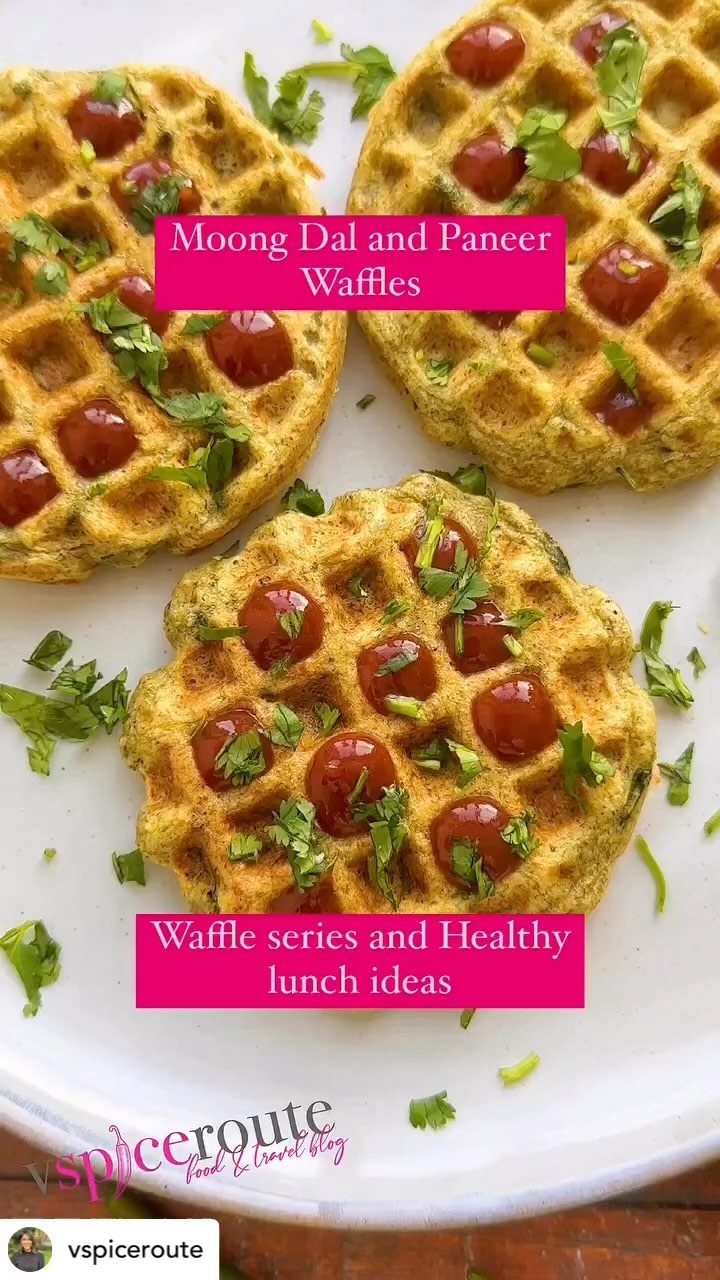 Moong Dal and Paneer Waffles