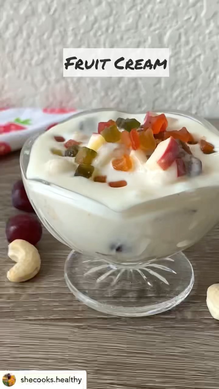 Homemade Fruit Cream Dessert