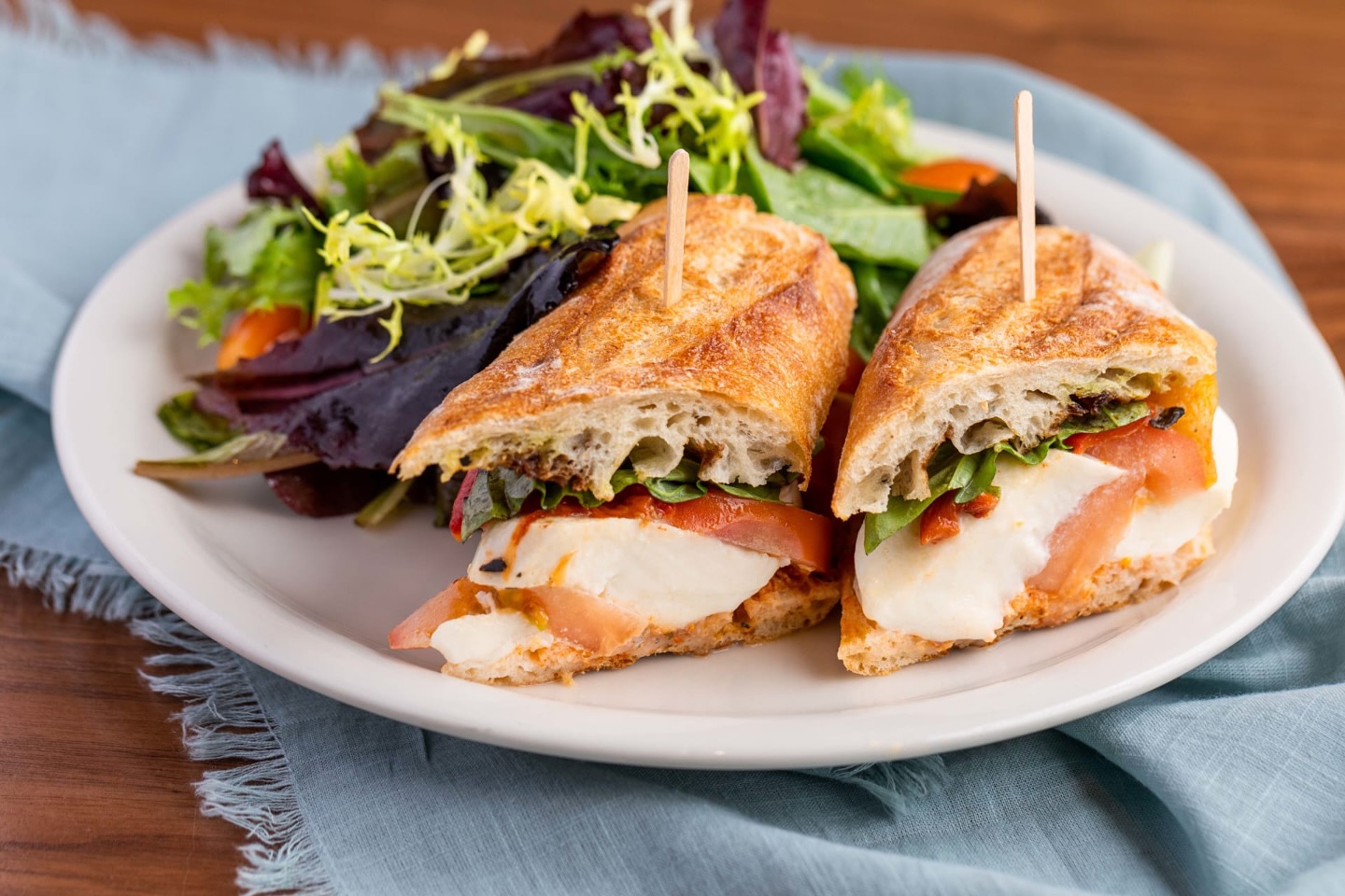 Fresh Caprese Sandwich with Basil Drizzle