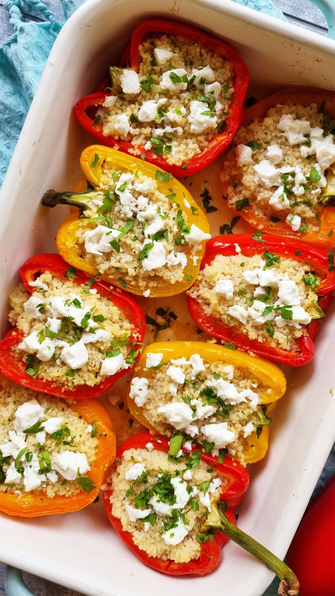 Stuffed Peppers with Couscous and Feta