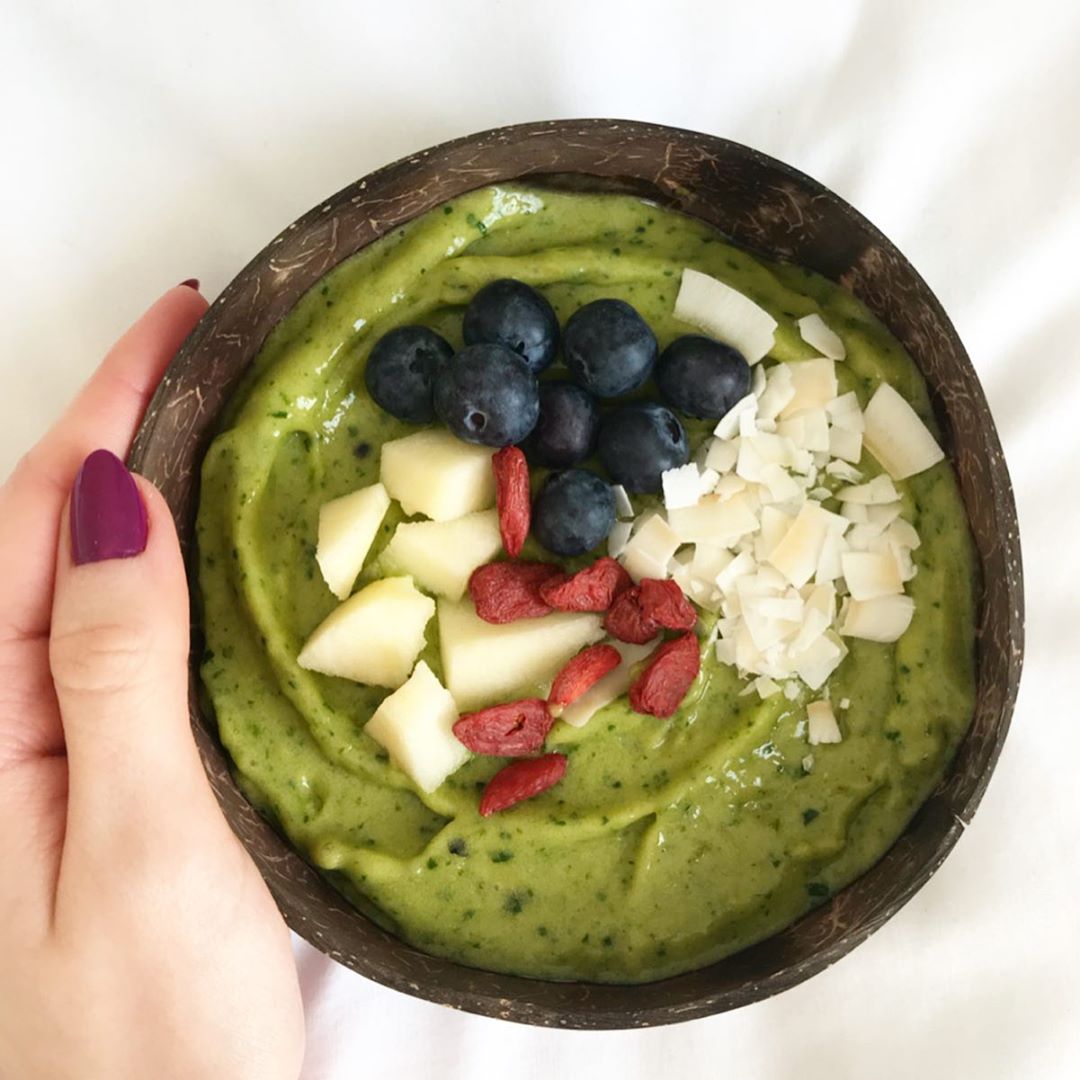 Green Smoothie with Fruits and Protein