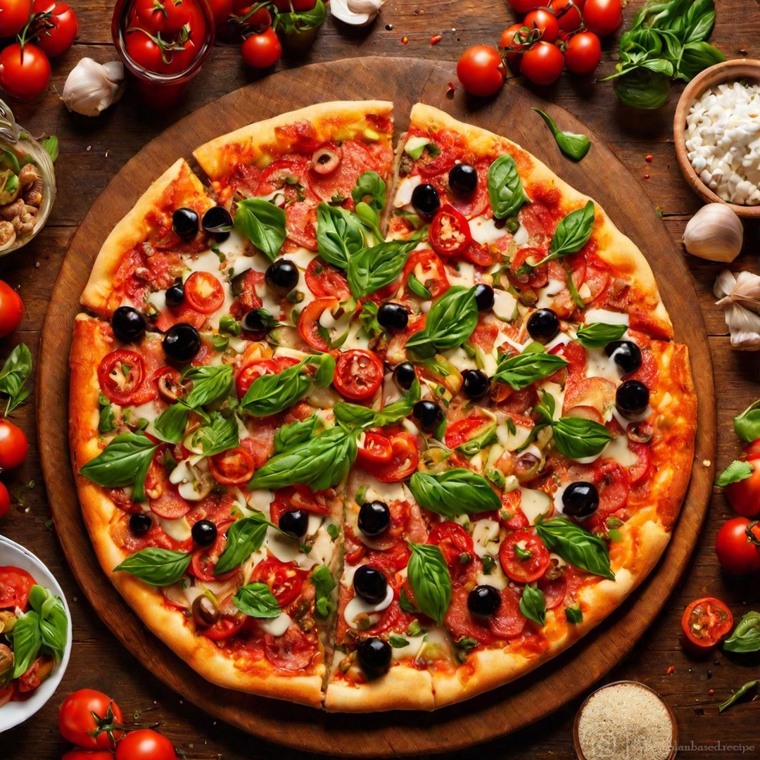 Vegan Pizza with Fresh Veggie Toppings
