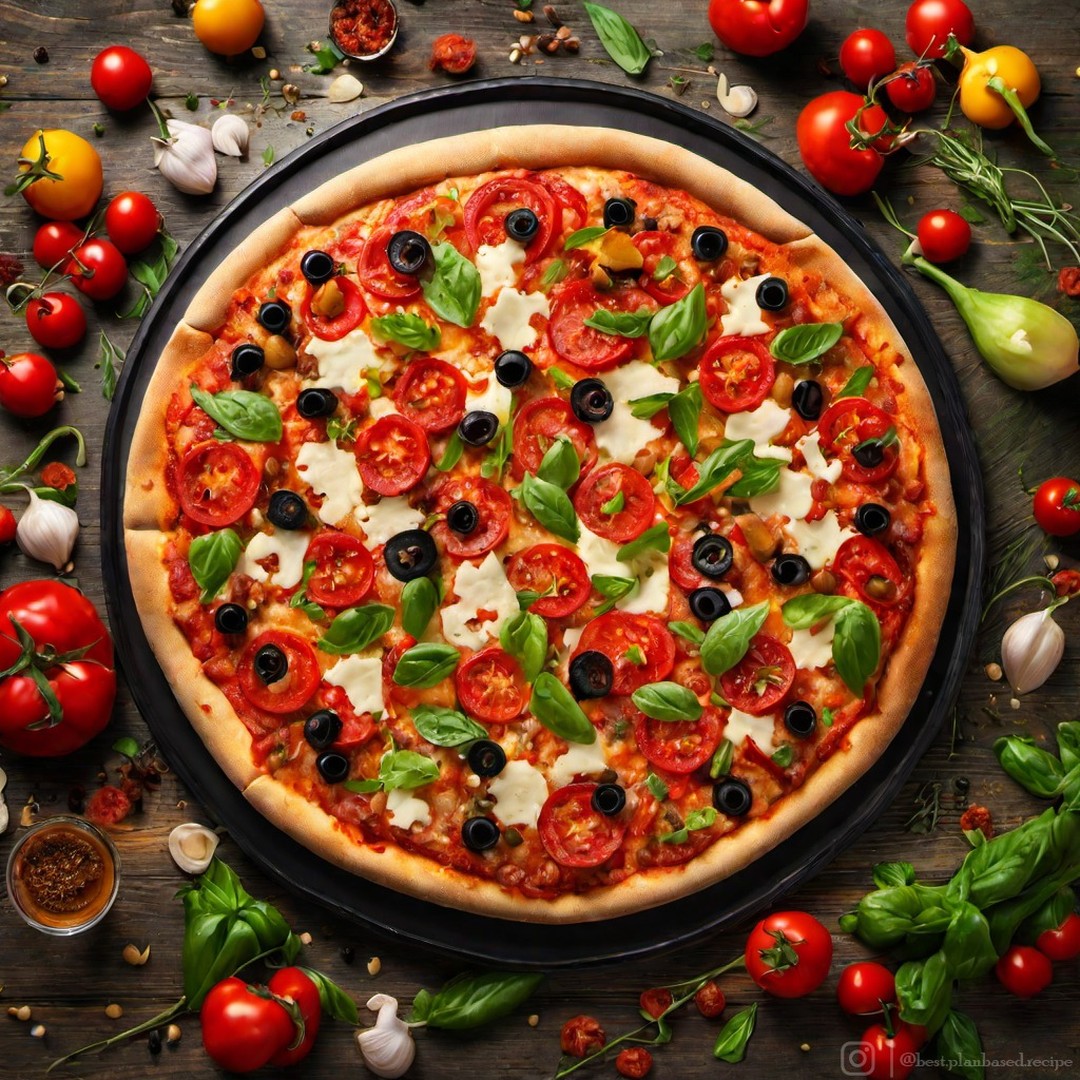 Vegan Pizza with Fresh Veggie Toppings