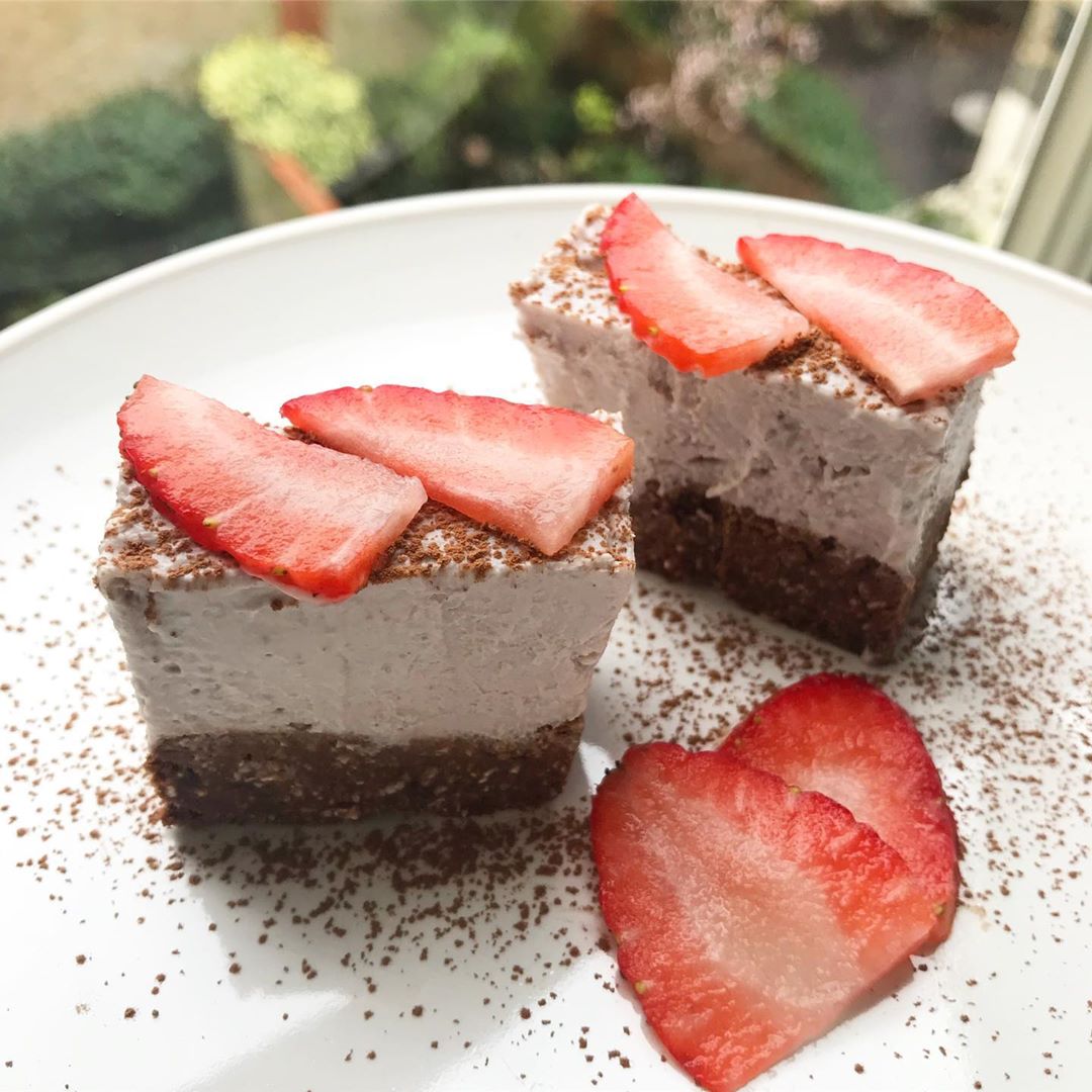 Raw Strawberry Cream Slices