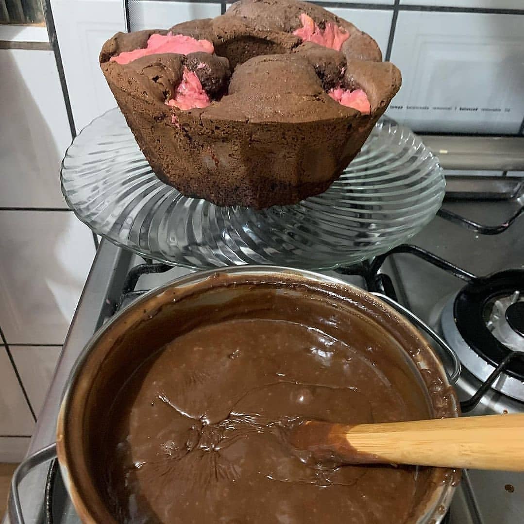 Moist Chocolate Cake with Strawberry Filling