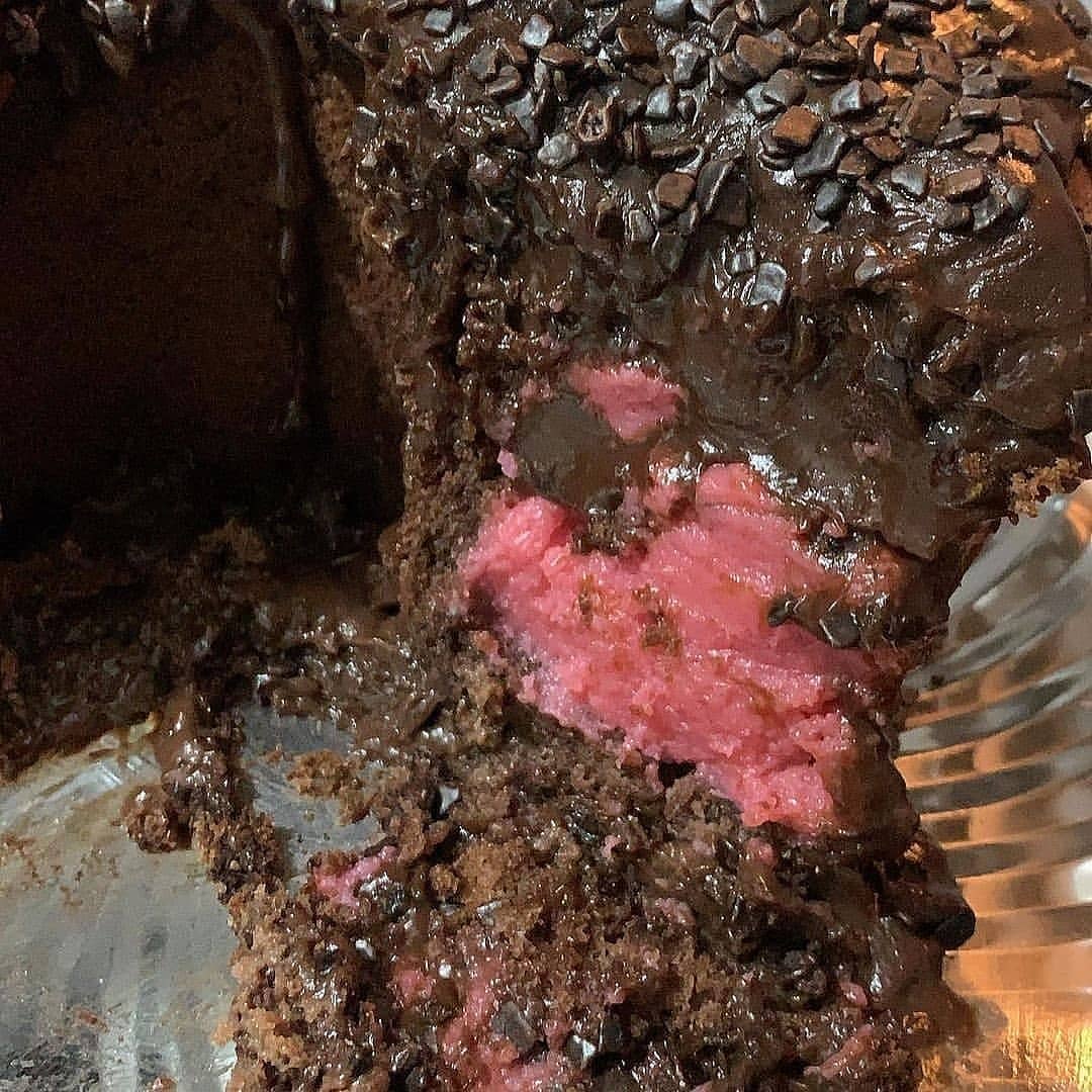 Moist Chocolate Cake with Strawberry Filling