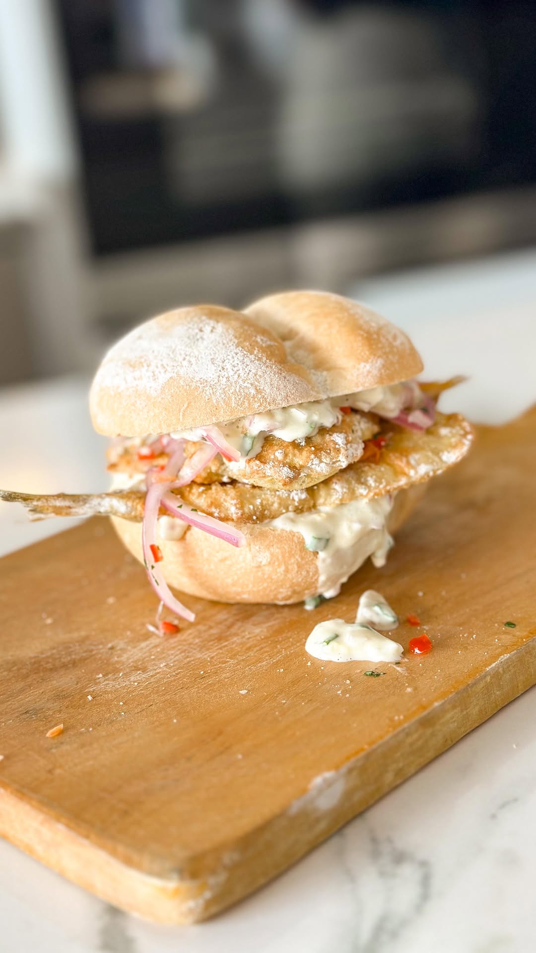 Air Fryer Silverside Fish Sandwich