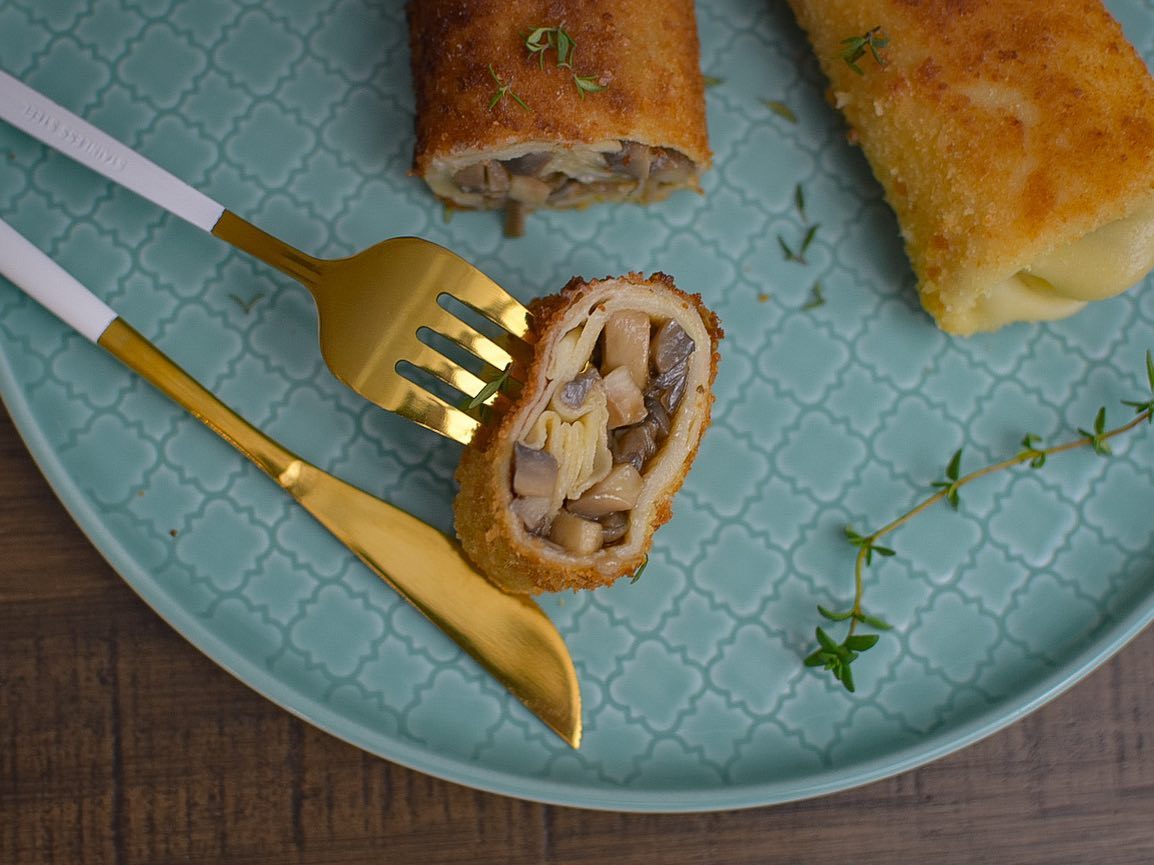 Polish-Style Breaded Mushroom Crepes