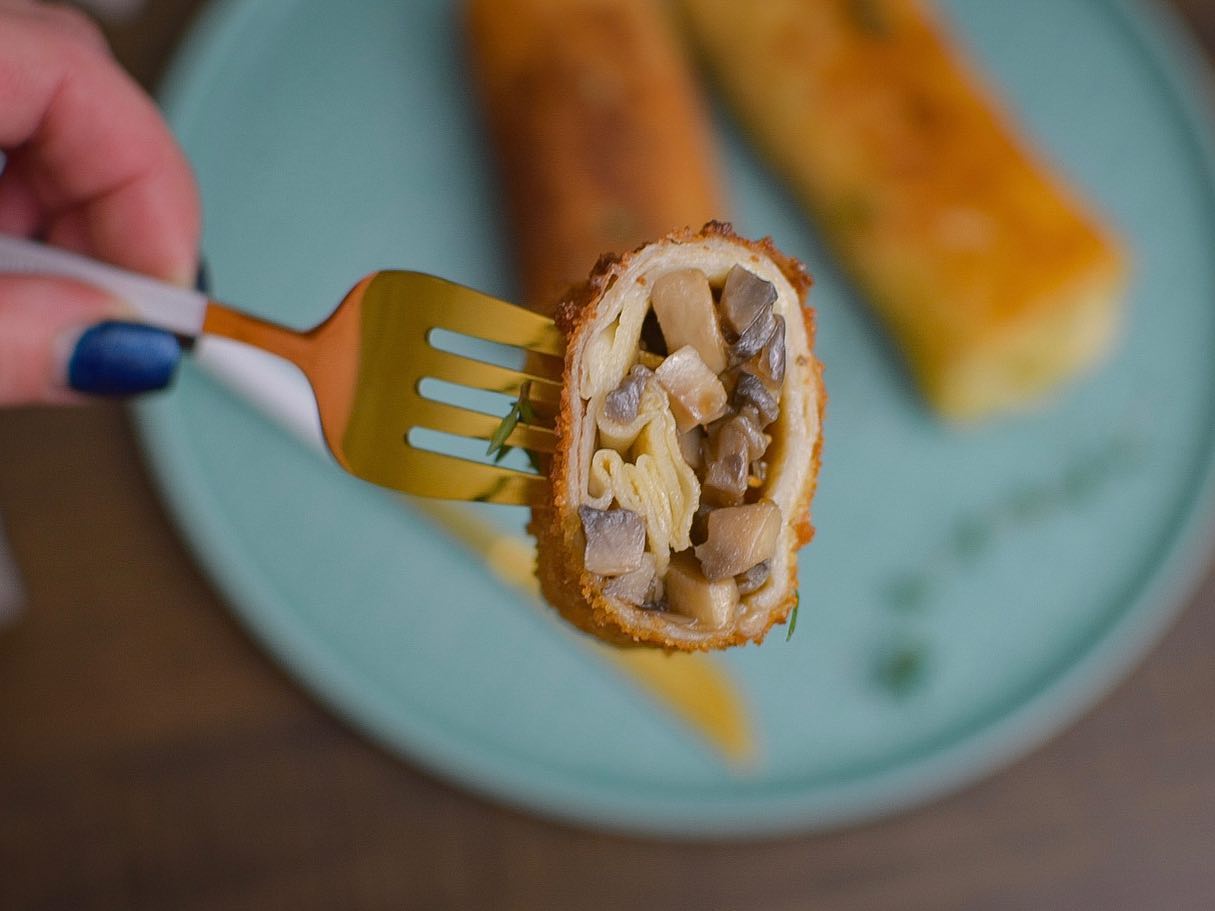 Polish-Style Breaded Mushroom Crepes