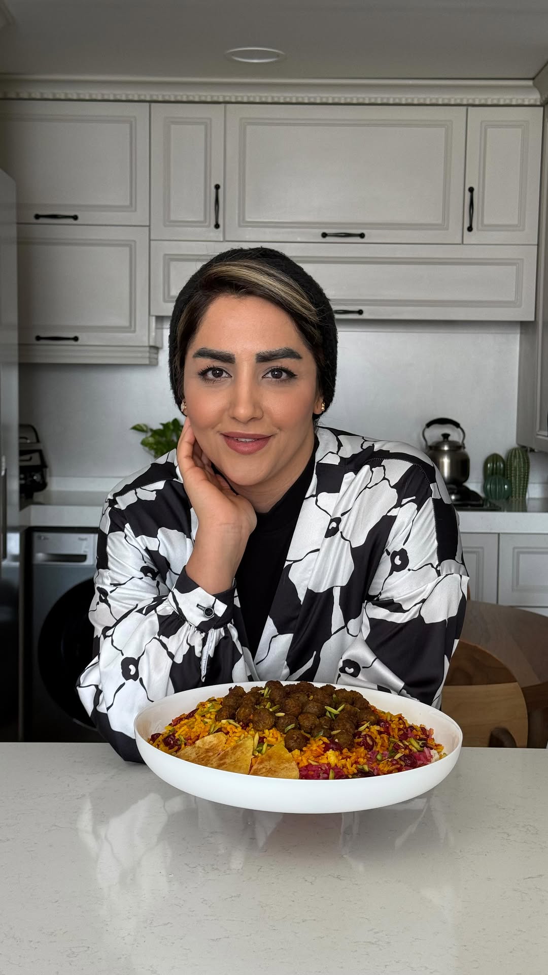 Persian Sour Cherry Rice with Meatballs