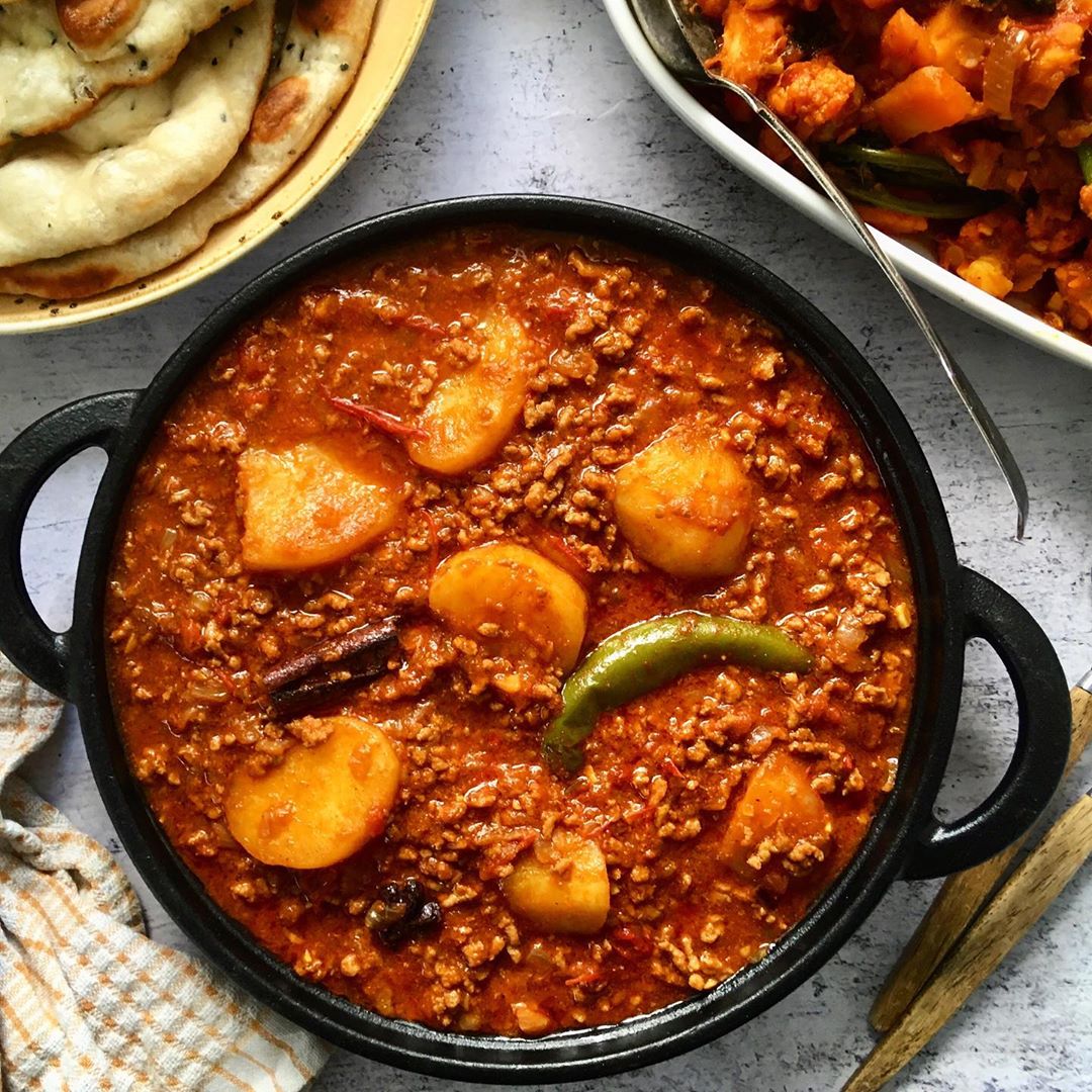 Spicy Aloo Keema Lamb Potato Curry