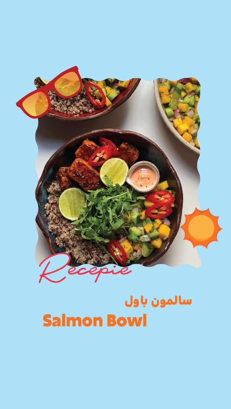 Salmon Bowl with Quinoa and Salad