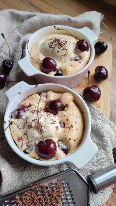 Baked Fruits with Sweet Egg Custard