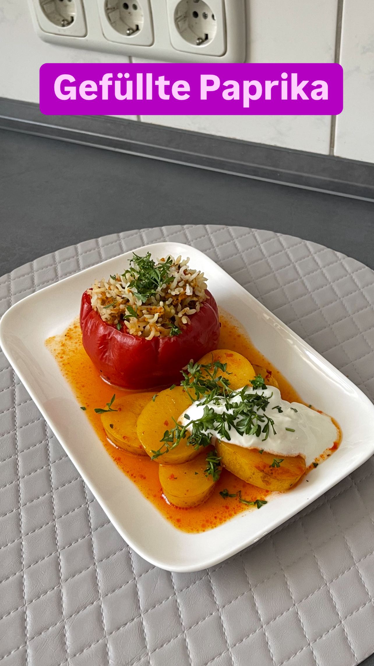 Stuffed Peppers with Potato Side