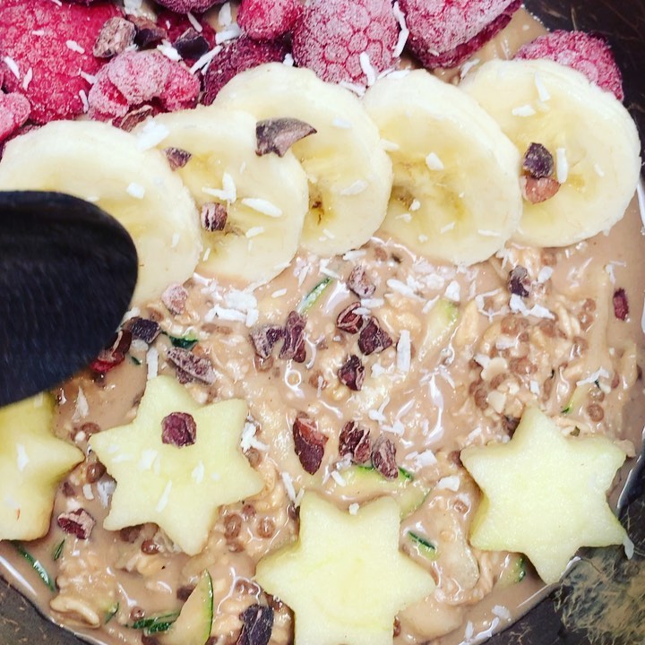 Overnight Mocha Zroats with Zucchini and Protein