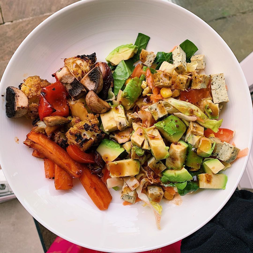 Chopped Salad with Teriyaki Roasted Veg