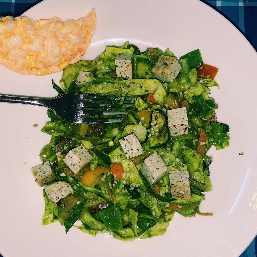 Fresh Salad with Pesto Dressing