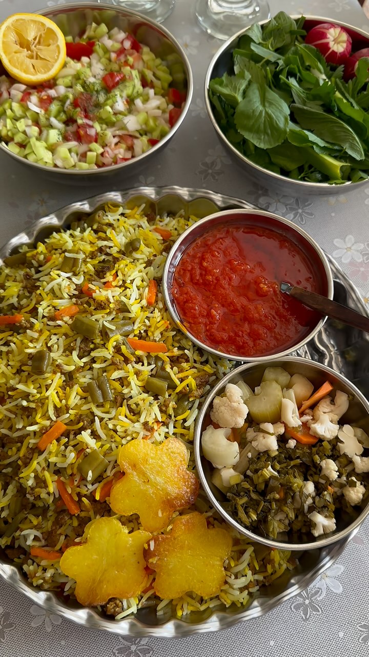 Persian Green Bean Rice with Meat