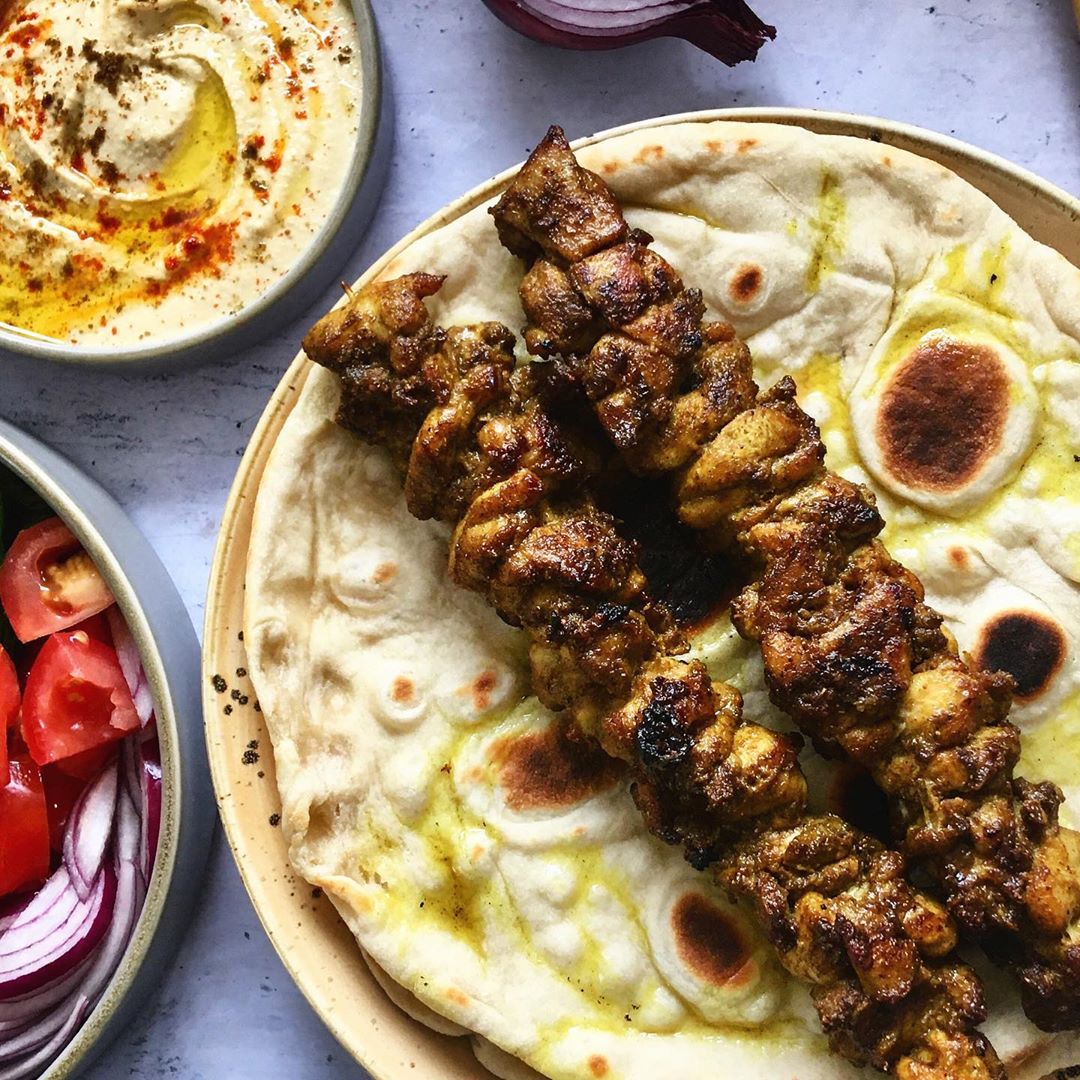 Hummus Chicken Shawarma Kebabs